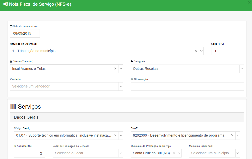 Software para Prestadores de Serviço Emissão de NFSe – Nota Fiscal de Serviço Eletrônica Imagem NFSe Nota Fiscal Eletrônica Emissão QuantoSobra